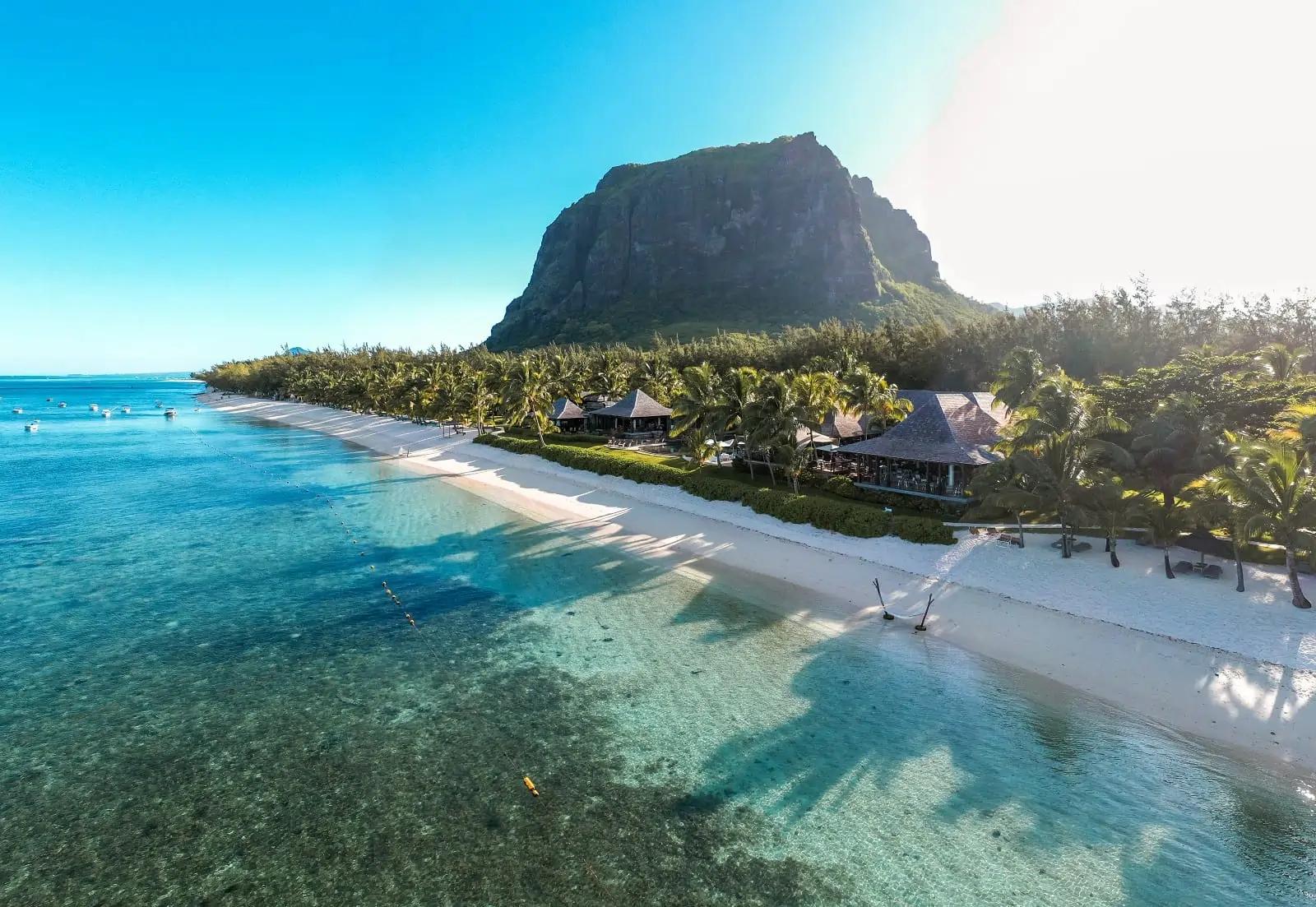 Vue aérienne du Morne, Maurice - hub de planification d'itinéraire