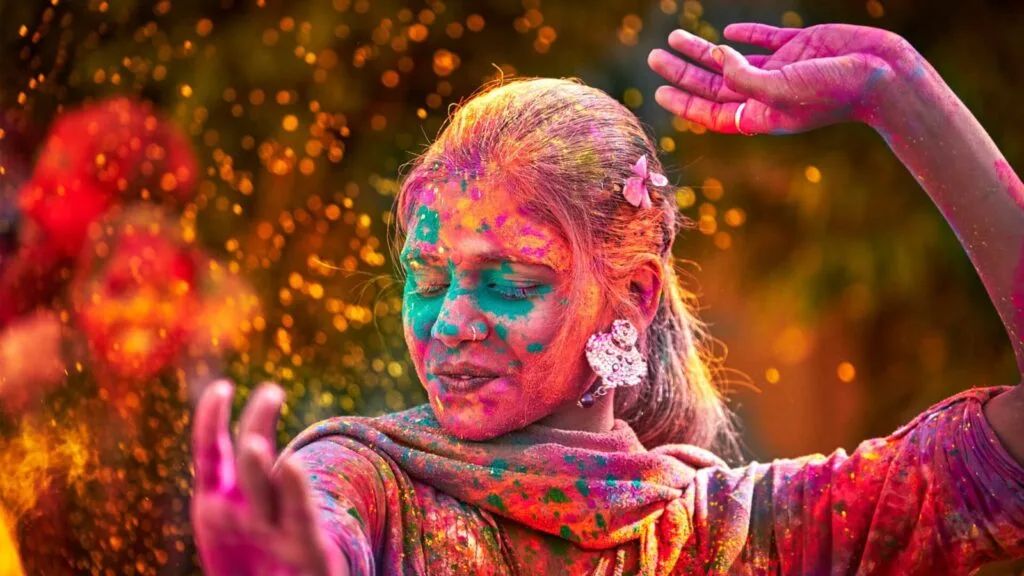 Holi colours in Mauritius