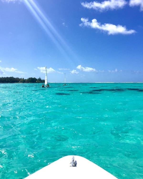 Blue Bay Marine Park Mauritius, a beautiful lagoon attraction with coral gardens, tropical fish and clear blue water.
