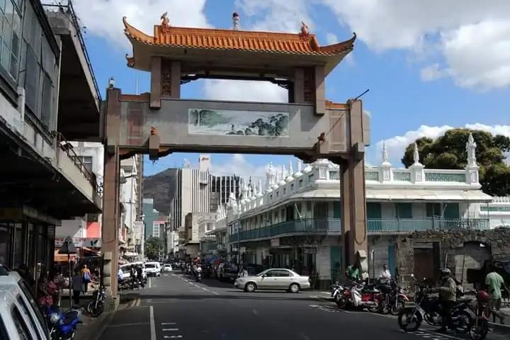 Ansicht von Chinatown auf Mauritius