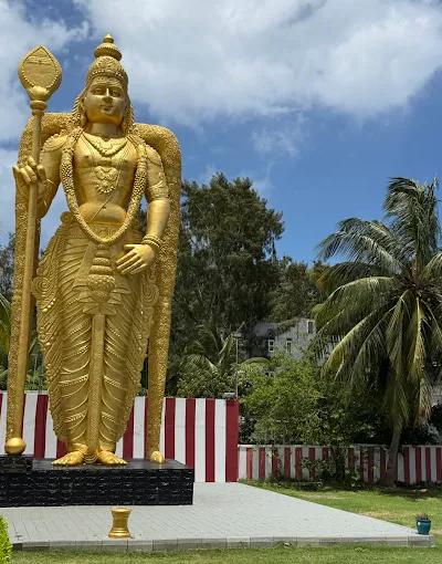 Golden Murugan Statue Mauritius | Tallest Murugan Statue at Cap Malheureux Kovil Beach photo 1