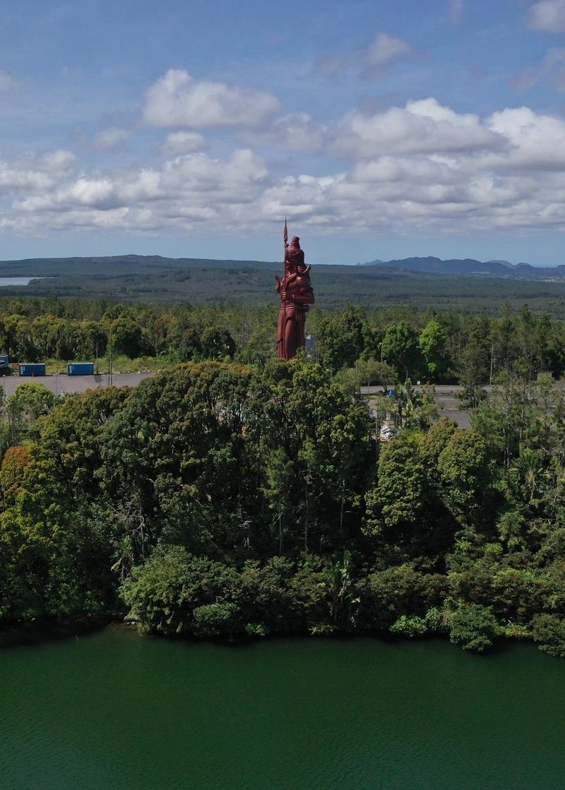 Peaceful view of Grand Bassin sacred lake in Savanne Mauritius