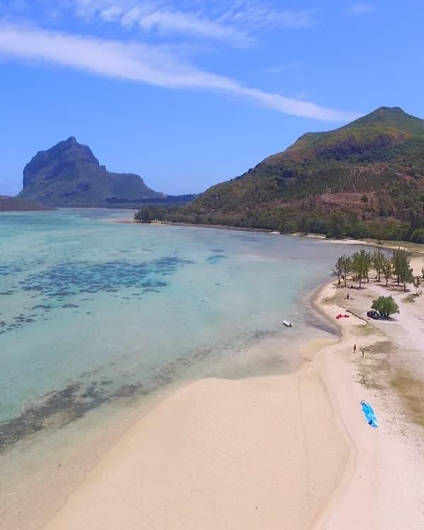 La Prairie Mauritius, a scenic south-west beach known for turquoise lagoon water, Le Morne views and peaceful coastal scenery.