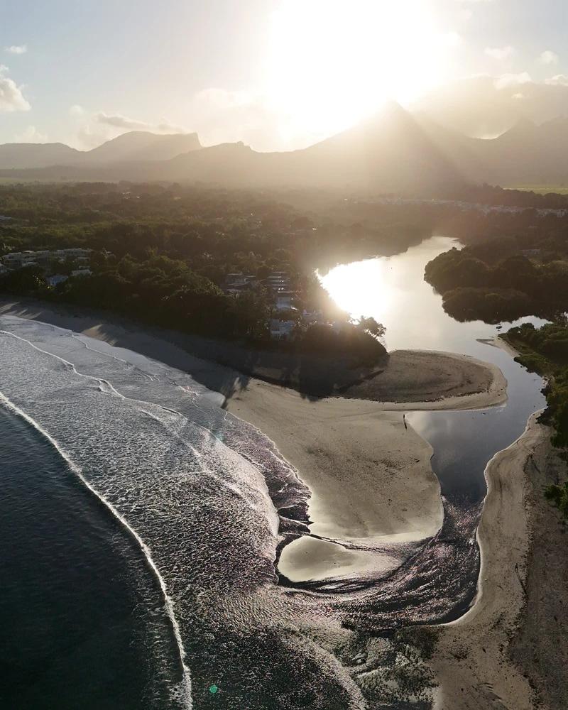 Vista di Tamarin River a Mauritius